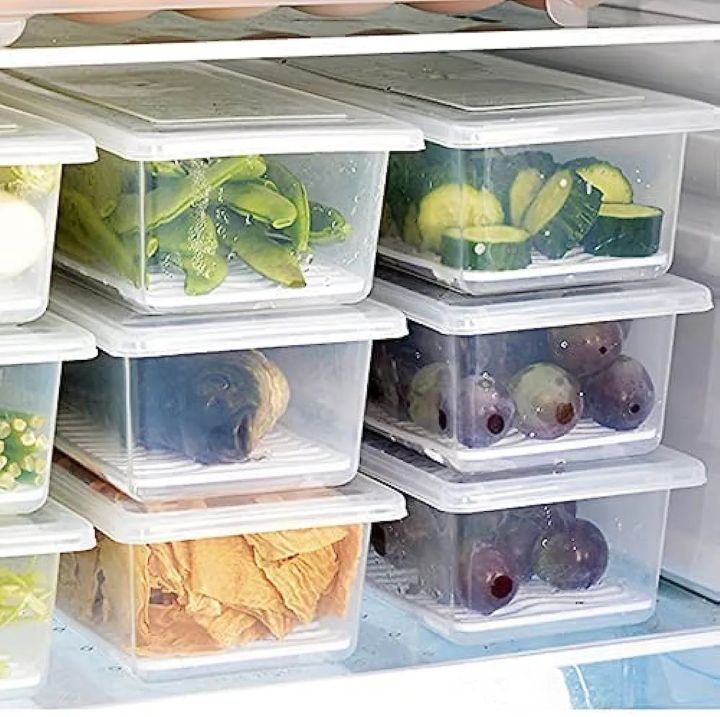 Multipurpose Storage Box Pack of 3 Food Storage Container, Fridge Organizer