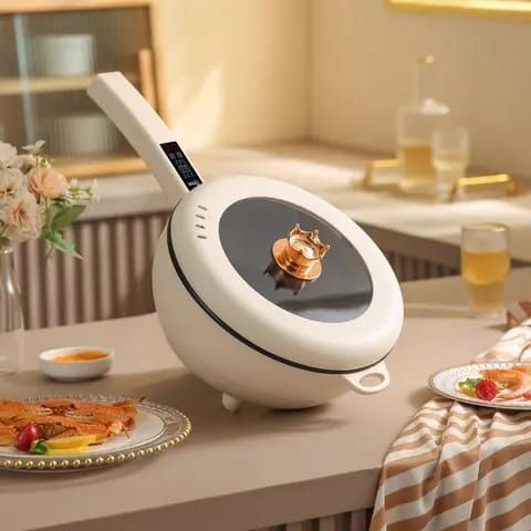 Electric Hot Pot 2.8L,1000W Non-Stick Saute Pan,Rapid Noodles Cooker,Electric Cooking Pot,Ramen Cooker for Steak,Egg,Fried Rice,Dumplings,with Power