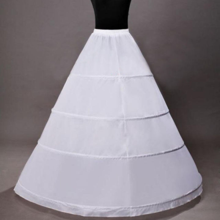 Women's%20Fluffy%20Inner%20Petticoat%20Skirt%20Brace%204%20Rings%20Steel%20Ring%20Elastic%20Belt%20Adjustable%20Floor%20Length%20Bride%20Wedding%20Dress%20-%20Image%203