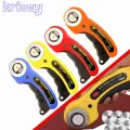 45mm Rotary Cutter Leather Fabric Cutting Leathercraft Tool Handle Rolling Cutter with Safety Lock for Quilting Sewing Crafting. 
