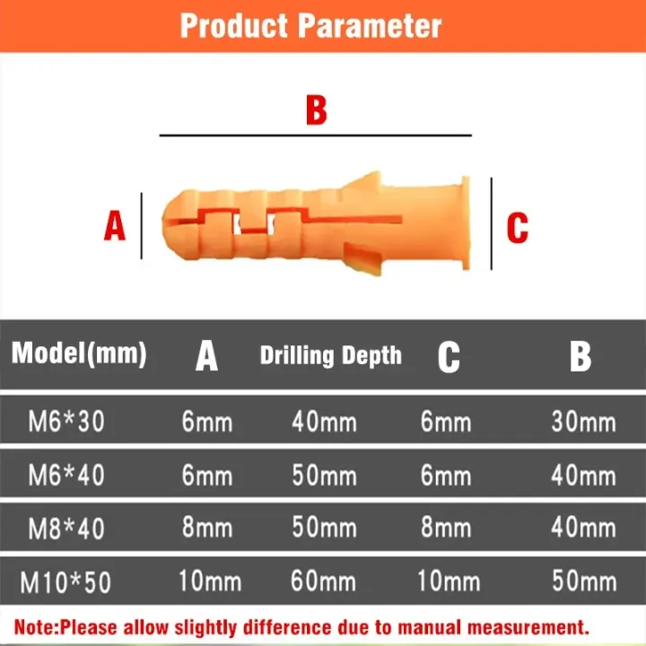 100-400pcs%20Ribbed%20Plastic%20Expansion%20Pipe%20M6%20M8%20M10%20%20Plug%20plastic%20pipe%20Nylon%20Column%20Expansion%20Screw%20Anchor%20Plug%20Wall%20plugs%20-%20Image%206