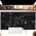Black Circuit Board Pattern Mouse Pad Anti-Slip  Gaming Desk Mat Waterproof Computer Office Long Keyboard Pad. 