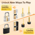 32Pcs Lock Pick Set with 4 Transparent Training Locks and Manual and Zip Case for Lockpicking, Extractor Tool for Beginner. 