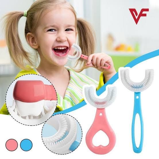 Baby Toothbrush Children's Teeth Cleaning 1 pcs Brush Kids U-Shaped Toothbrush For Children Mouth Oral Cleaning Brush 360 Degrees U Shaped Tooth Dental Training Toothbrushes Oral Care Portable Mouth-Cleaning Manual With Handle Daily Children's Cleaning F