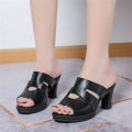 Fashion Women fish mouth sandals thick heel 6mm. Summer high heels sandals. 