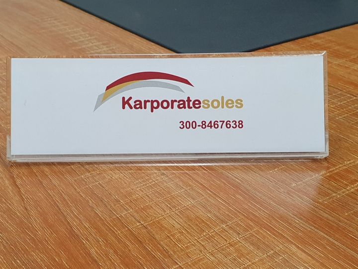 Customize Table Name Plate | Premium Quality Acrylic Table Nameplate 3mm Thickness | Sides tapper | Digital Print | Office Accessories For Table | Acrylic Table Name Plate For Office Desk | Acrylic Table Name Plate | Accessories For Office Table & School