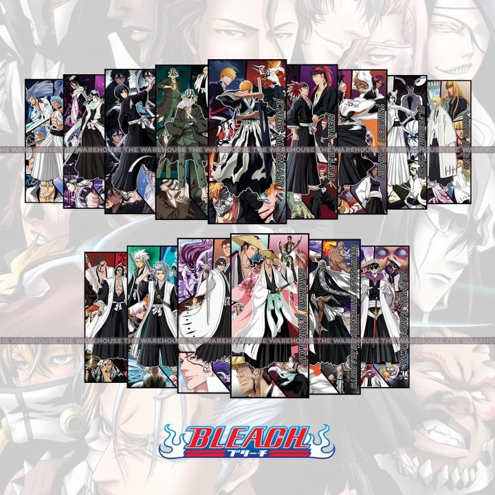 Bleach%20Anime%20Series%20Poster%20Set%2015%20Pieces%20Premium%20Quality%20And%20Print%20Ichigo%20Aizen%20Kenpachi%20Kisuke%20Yoruichi%20Byakuya%20Shunsui%20Yamamoto%20Rukia%20Renji%20Toshiro%20Grimmjow%20Ulquiorra%20Shinji%20Mayuri%20Collectible%20-%20Image%203