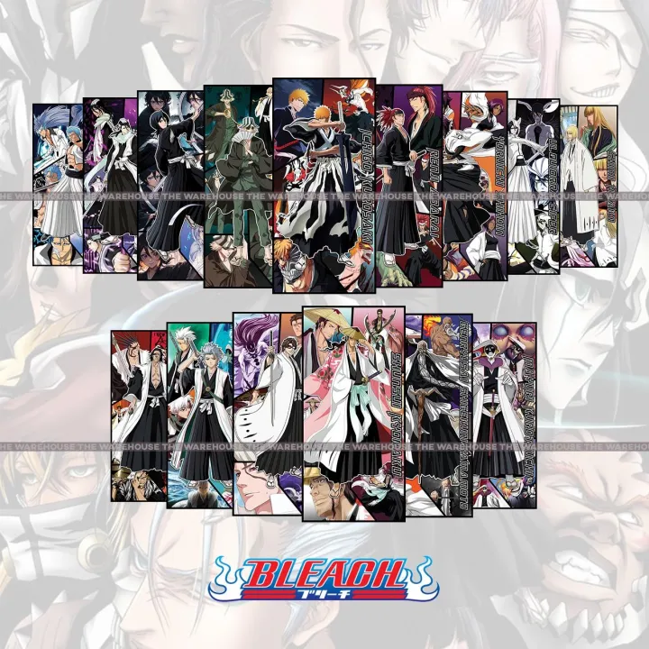 Bleach%20Anime%20Series%20Poster%20Set%2015%20Pieces%20Premium%20Quality%20And%20Print%20Ichigo%20Aizen%20Kenpachi%20Kisuke%20Yoruichi%20Byakuya%20Shunsui%20Yamamoto%20Rukia%20Renji%20Toshiro%20Grimmjow%20Ulquiorra%20Shinji%20Mayuri%20Collectible%20-%20Image%203