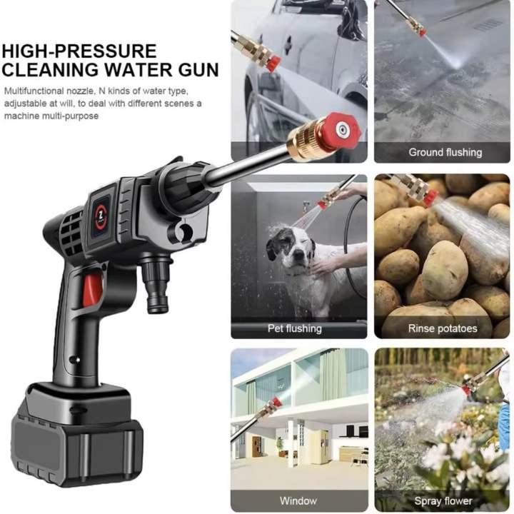 48v Portable Electric High Pressure Washer Rechargeable Car Wash Gun Cordless Electric Water Gun Foam Machine 48V Battery Pressure Washer
