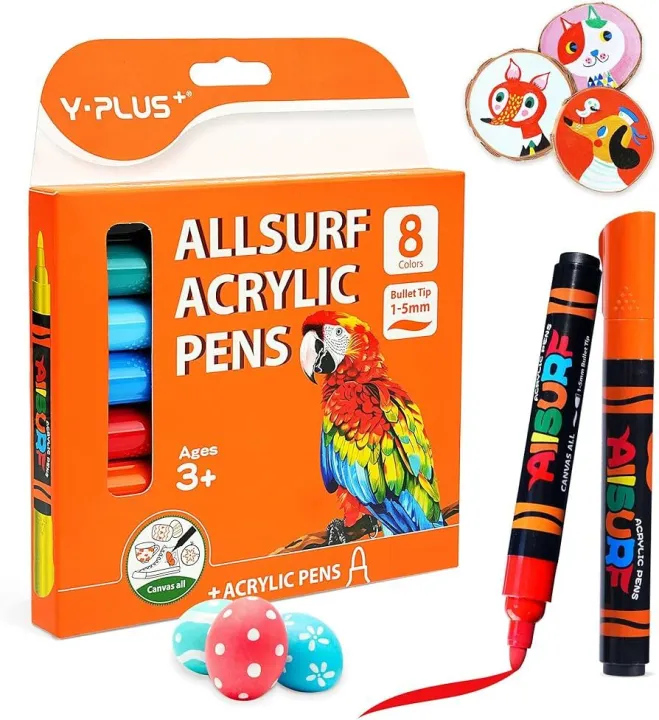 YPLUS%20Acrylic%20Paint%20Pens%20for%20Kids,%20Permanent%20Fabric%20Markers%20Waterproof,%20Acrylic%20Markers%20Painting%20for%20Rock%20Clothes%20Wood%20and%20More%20-%208%20Colours%20-%20Image%207