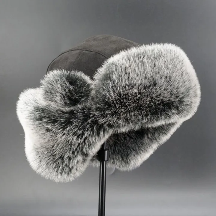 Women%20Men's%20Trapper%20Hat%20Ski%20Cap%20Ushanka%20Russian%20Cossack%20Faux%20Fur%20Earflap%20Suede%20Leather%20Warm%20Winter%20Hat%20Hats%20Earflap%20Bonnet%20-%20Image%205