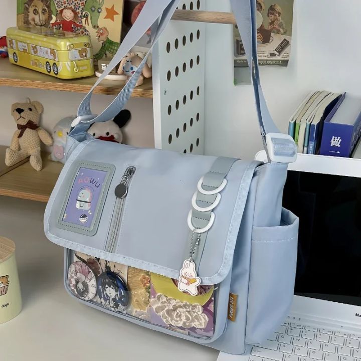 Y2K%20Japanese%20Harajuku%20School%20Bags%20for%20Teenage%20Girls%20New%202024%20Transparent%20Itabag%20Crossbody%20Bag%20DIY%20Badges%20Display%20Plate%20Ita%20Bag%20-%20Image%207