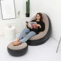 Inflatable Lounge Chair with Footrest, Portable Inflatable Seats, Flocked Sofa, Inflatable Chair, Lazy Inflatable Single Sofa Bed for Indoor and. 