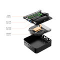 T9 Mini PC Intel Alder Lake N100 Windows 11 Ultra Small Pocket Computer Dual SSD Full Function Type-C 4K 60Hz RGB Output. 