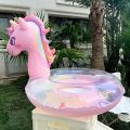1pc Inflatable Rainbow Unicorn Pool Float – Glitter Design for Pools, Beaches & Summer Parties. 