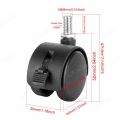 4 Pcs/pack Universal Mute Caster M8 Wheel 1.5Inch Replacement Furniture Table Drawers Cabinets Swivel Rollers 360 Degree Wheels.