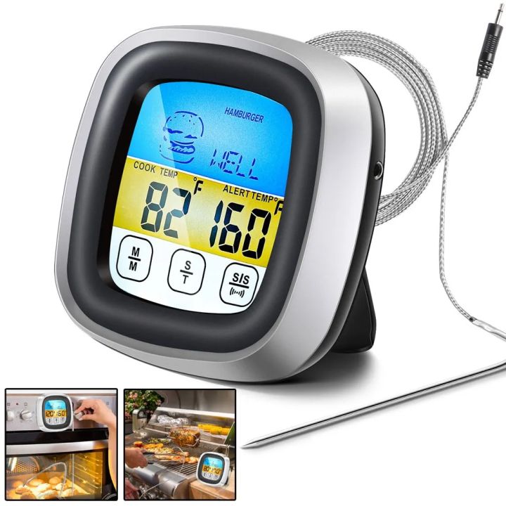 Digital Kitchen Thermometer Probe Touch Screen Meat Barbecue Food ...