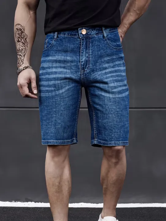 Wthinlee%20New%20Business%20Men's%20Jeans%20Casual%20Straight%20Stretch%20Fashion%20Classic%20Blue%20Black%20Men's%20Summer%20Denim%20Shorts%20Knee-Length%20-%20Image%205