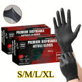 10/30/60/100PCS Disposable Black Nitrile Gloves for Household Use Latex-Free Powder-Free Cleaning Beauty Petcare Hair Dye Gloves.