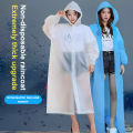 New 1PC Non-disposable Portable Adult Raincoat Eva Poncho Outdoor Travel Transparent Unisex Raincoat For Man Rainwear. 
