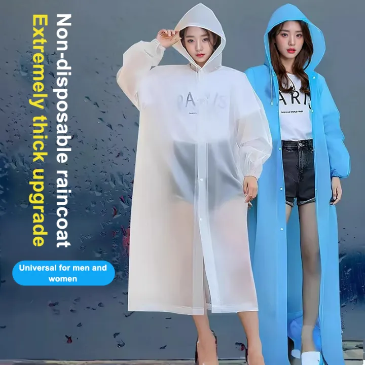 New%201PC%20Non-disposable%20Portable%20Adult%20Raincoat%20Eva%20Poncho%20Outdoor%20Travel%20Transparent%20Unisex%20Raincoat%20For%20Man%20Rainwear%20-%20Image%202