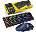 Gaming Keyboard & Mouse Combo T-Wolf TF200 Key-Board RGB LED USB Wired Keyboard and Mouse Set USB colorful LED Light mechanical Gaming Keyboard Mouse Combos for PC. 