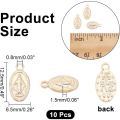 10pcs Oval with Virgin Mary Charms 304 Stainless Steel Miraculous Medal Pendants 0.8mm Small Hole Charms for Jewelry. 