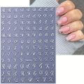Retro English Letters Nail Stickers 4/8 Sheets 3D Self-Adhesive Nail Art Design Black White Gold Silver Nail Decals. 