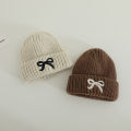 Children Knitted Warm Soft Hat 48-52cm Autumn Winter Girls Boys Windproof Hats with Bow Toddler Cold Proof Cap Kids Thicken Caps. 