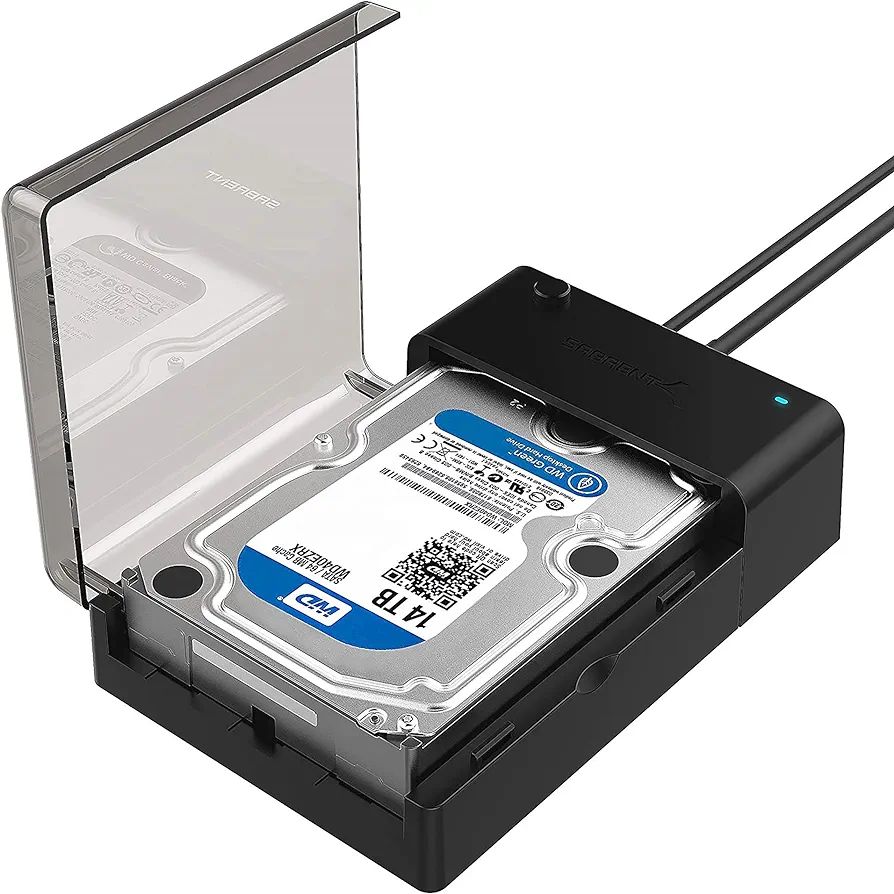 Rifah USB 3.0 to SATA External Hard Drive Lay-Flat Docking Station for 2.5 or 3.5in HDD, SSD [Support UASP] (EC-DFLT)