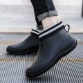 Men's Ankle Rain Boots Women's waterproof Shoes Non-slip Waterproof Work Shoes Winter Warm Cotton Platform Soft Sole Rain Shoes.