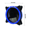 12V 120mm Silent Computer Cooling PC Case Fan Dual Halo Colors Fan Mute and Large Air Volume. 