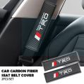 2pcs/set Carbon fiber Seat belt Shoulder Pads covers Toyota TRD Logo.