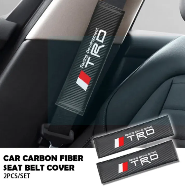2pcs/set%20Carbon%20fiber%20Seat%20belt%20Shoulder%20Pads%20covers%20Toyota%20TRD%20Logo%20-%20Image%202