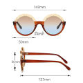 2025 Vintage Sunglasses Women Fashionable Circular Gradient Lens Glasses with Green and Blue Transparent Frame Unique Design. 