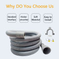 1pc Washing Machine And Dishwasher Drain Pipe Kit, Including Flexible Corrugated Pipe, Extension Adapter And Hose Clamp. 