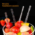 Fruit Picks, Plastic Forks, Small Forks, Size 10.5cm, Disposable Type (Pack of 100 Pieces) Transparent Fruit Forks Ready for Delivery. 