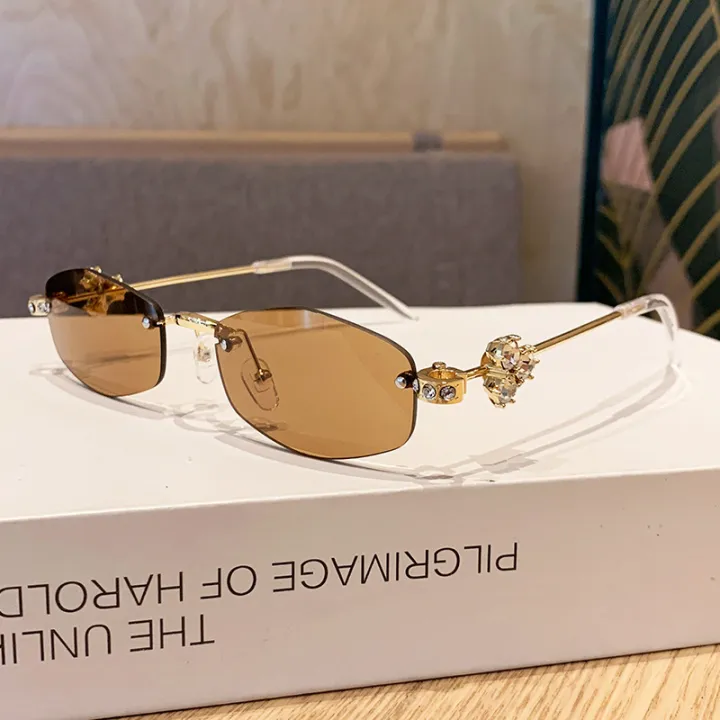 Cycling%201/3pcs%20Fashion%20Y2K%20Small%20Frame%20Polygon%20Metal%20Sunglasses%20Women%20Luxury%20Brand%20Rhinestone%20Sun%20Glasses%20Rimless%20Punk%20Eyewear%20-%20Image%204