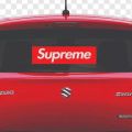 1 PCS SUPREME STICKER FOR CARS(FAMOUS)UNIVERSAL. 