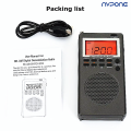 Portable Mini 9K/10K Radios Receiver Built-in Speaker FM AM Radio Backlight HD Display Screen Alarm Clock Sleep Timer Elder . 