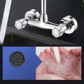 Wall Mounted Kitchen Mixer Tap Double Handle Kitchen Faucet Cold and Hot Water Tap 360 Rotation Sink Faucet Kitchen Accessories. 