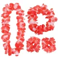 4pcs/set Hawaiian Flower Lei Hula Necklace Garland Headband Wristbands Wedding Decorations Beach Tropical Party Supplies. 