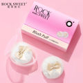 ROCK SWEET Mini Flocked Thumb Powder Puff Two Pack Small Loose Powder Setting Makeup Blush Puff. 