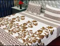 3PCS VERSACE DESIGN BEDSHEET SET KING SIZE- 100% PURE COTTON SATIN BEDSHEET FOR DOUBLE BED KING- PRINTED DESIGN BEDSHEET SET WITH PILLOW COVERS. 