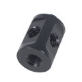 Dual 1/4 Screw Tube Rod Connecting Adapter Mount 1/4 Thread DLSR Shoulder Rig Follow Focus System Mic Stand Light Holder.