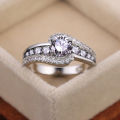Huitan Special-interest Black Stone Women Wedding Ring Dazzling Crystal Zircon Delicate Top Quality Female Classic Jewelry.