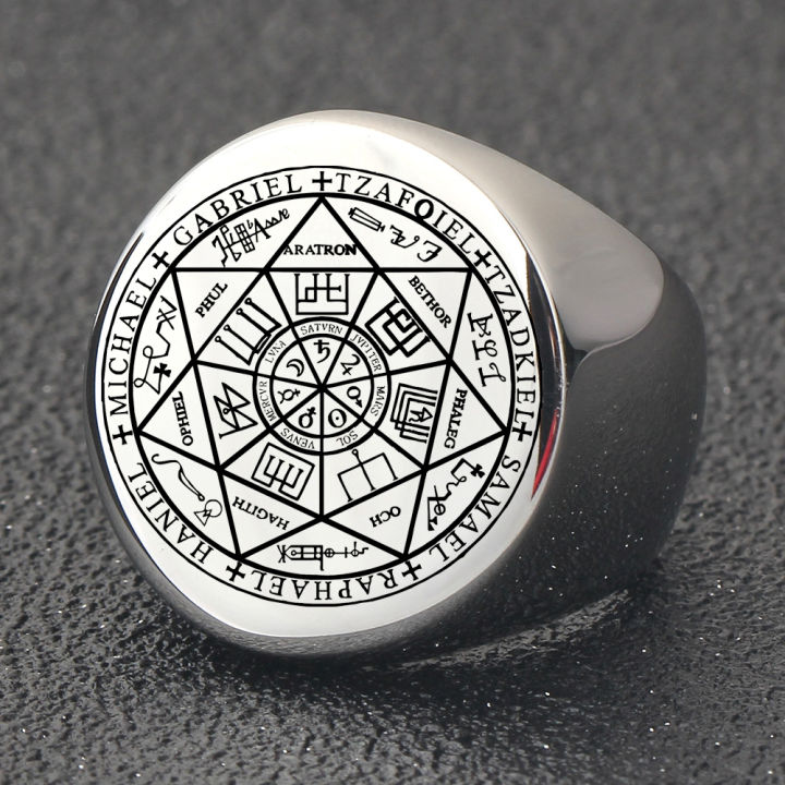 VQYSKO%20Solomon%20Six-Pointed%20Star%2012%20Constellation%20Round%20Signet%20Rings%20Stainless%20Steel%20Band%20for%20Men%20Women%20-%20Image%205