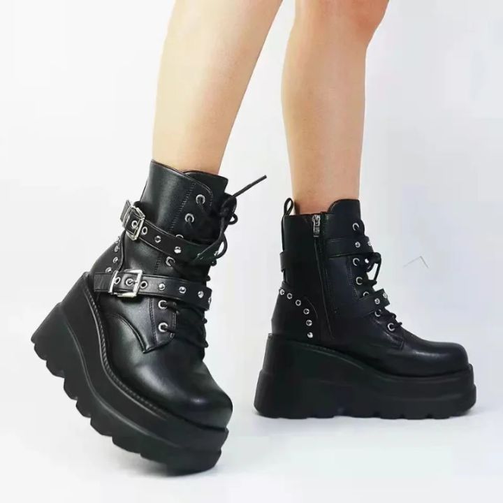 New%20Women's%20Pu%20Leather%20Ankle%20Boots%20Women%20Autumn%20Winter%20Round%20Toe%20Lace%20Up%20Shoes%20Woman%20Motorcycle%20Platform%20Botas%20Gothic%20Shoes%20-%20Image%203