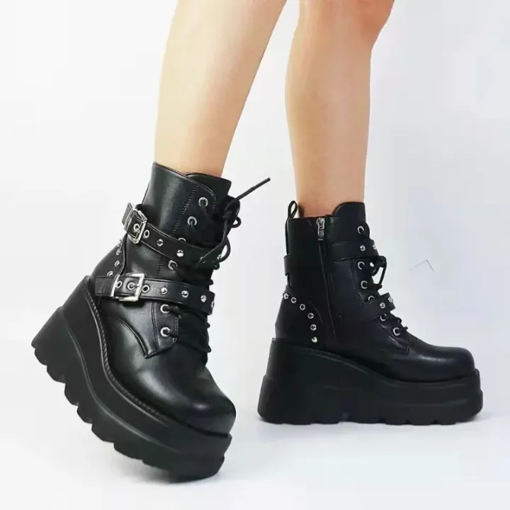 New%20Women's%20Pu%20Leather%20Ankle%20Boots%20Women%20Autumn%20Winter%20Round%20Toe%20Lace%20Up%20Shoes%20Woman%20Motorcycle%20Platform%20Botas%20Gothic%20Shoes%20-%20Image%203