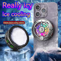 K20 Universal Portable Magnetic Semiconductor Phone Cooler with Digital Display RGB Lights Powerful Cooling Fan for Gaming. 